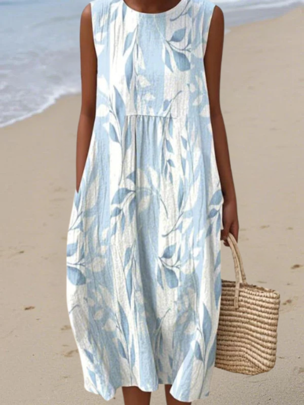 Joy™ | Robe midi à imprimé feuillage