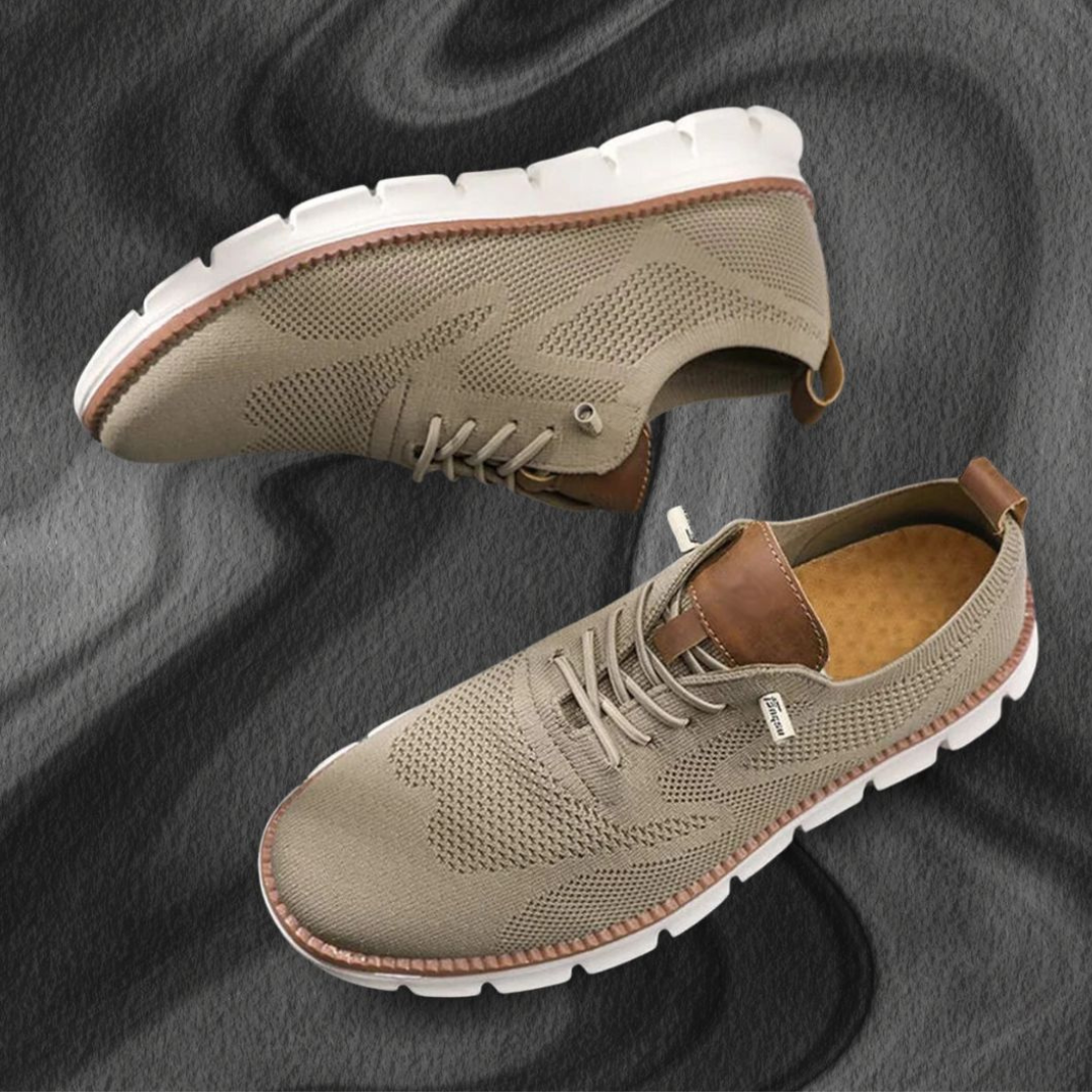 Chaussures respirantes ultra-confortables : Khaki-White