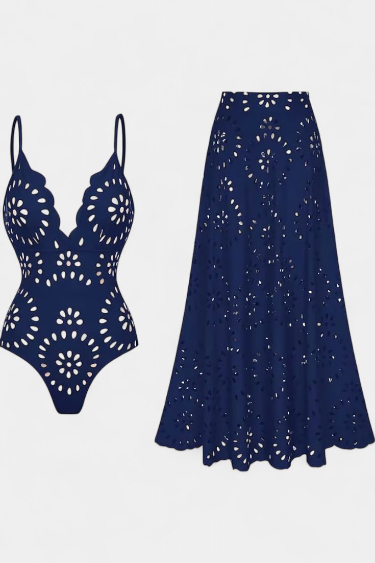 Ensemble jupe Ahria à motifs floraux ajourés