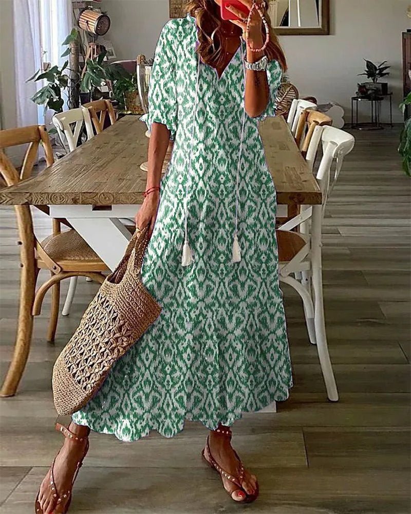 Luna | Robe midi au style bohème décontracté