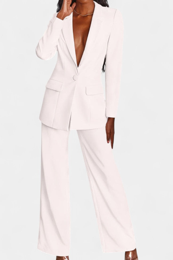 Marnie - Ensemble blazer tailleur et pantalon large