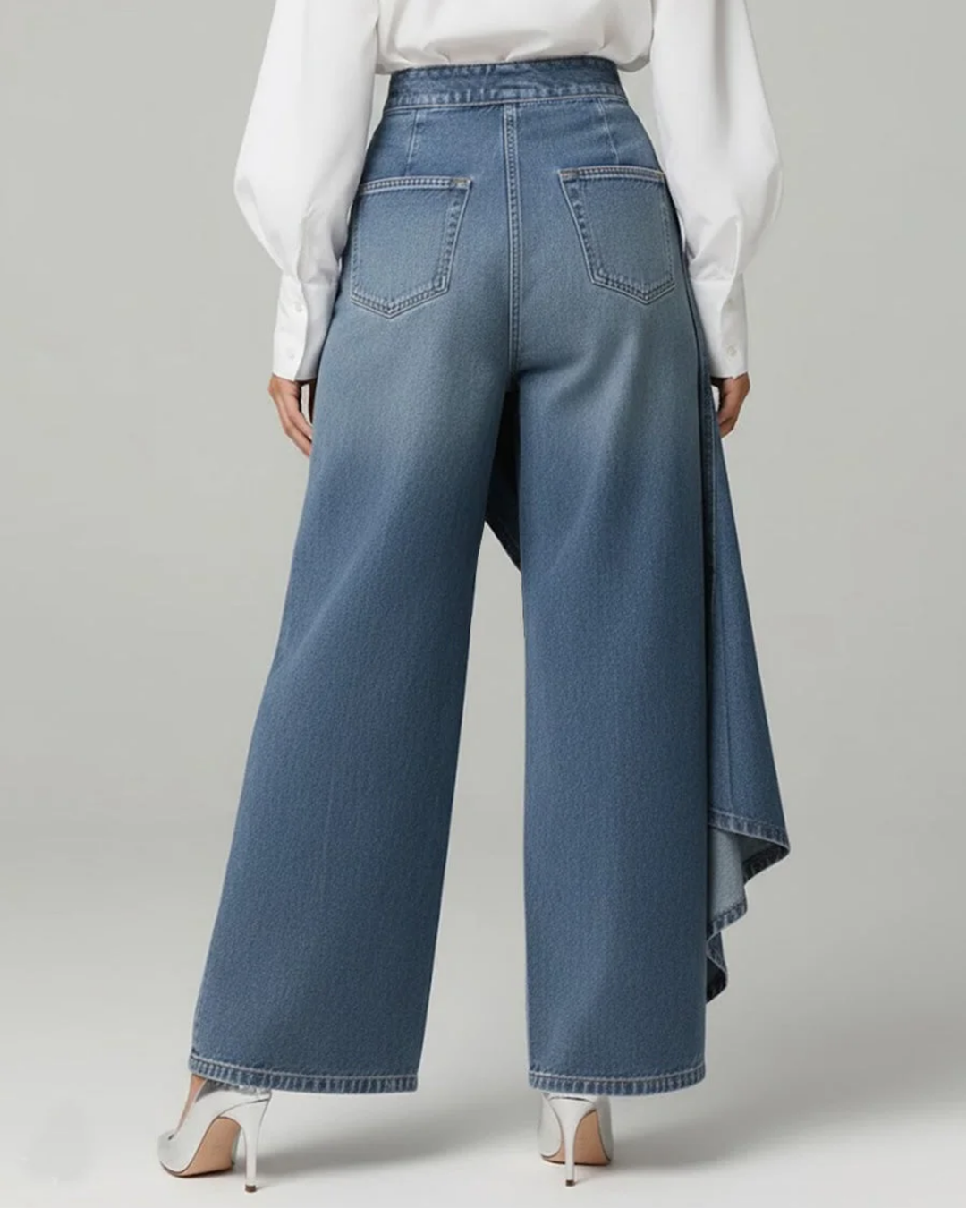 Pantalon en croisé jean taille haute