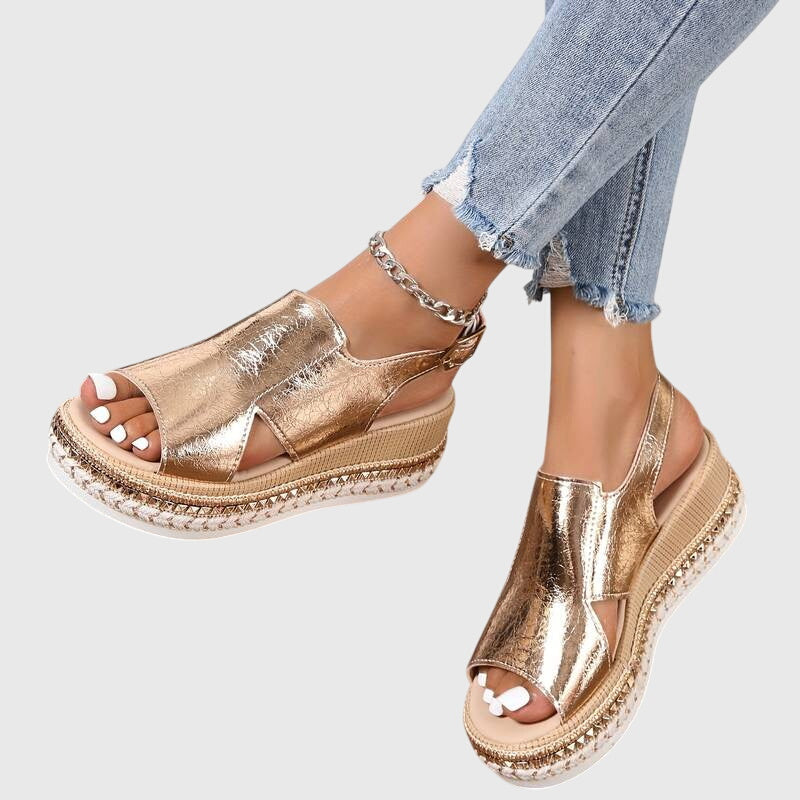 Veronica | Sandales Orthopédiques (Doré)