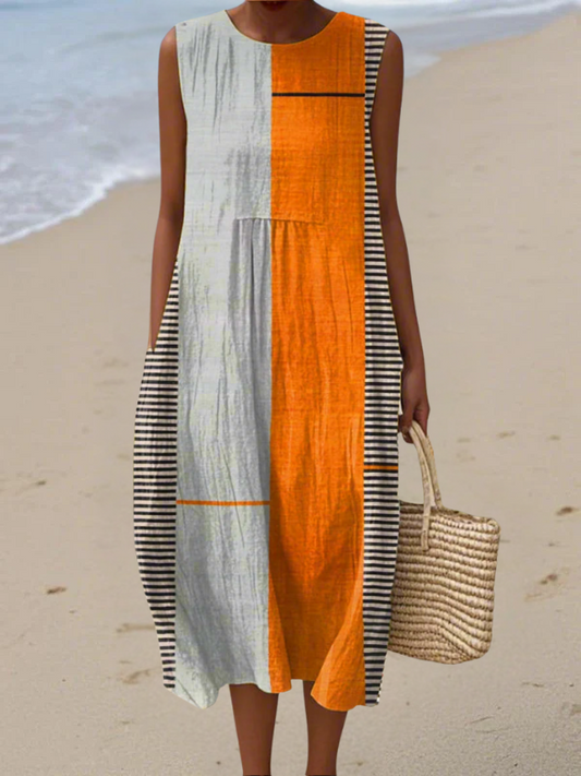May™ | Robe midi « color block »