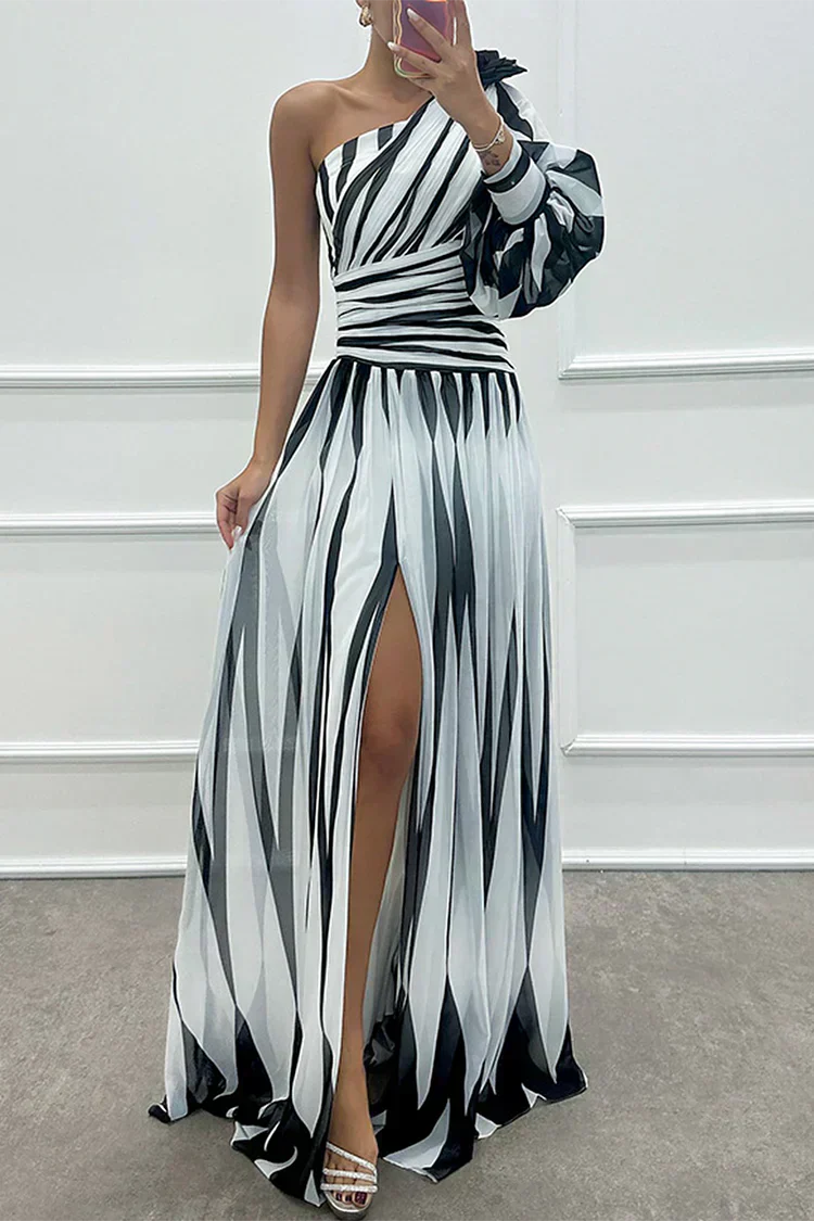 Sheila™ | Robe longue élégante à rayures