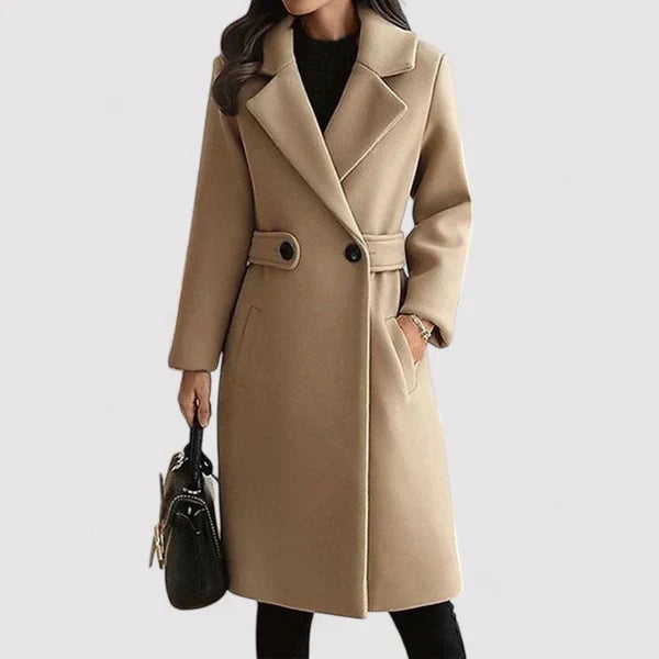 Clara™ : Manteau en laine avec ceinture