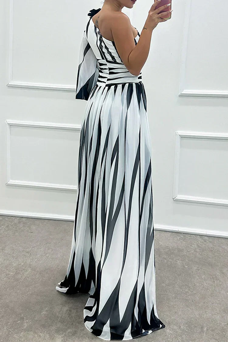 Sheila™ | Robe longue élégante à rayures