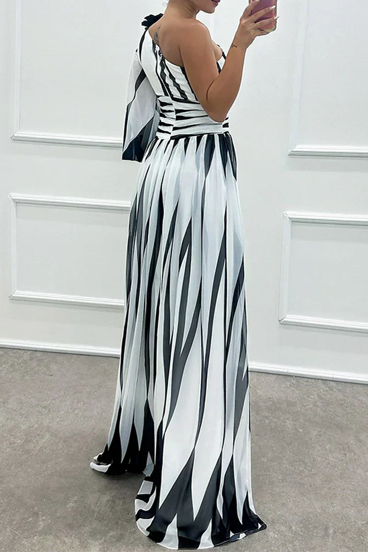 Sheila™ | Robe longue élégante à rayures