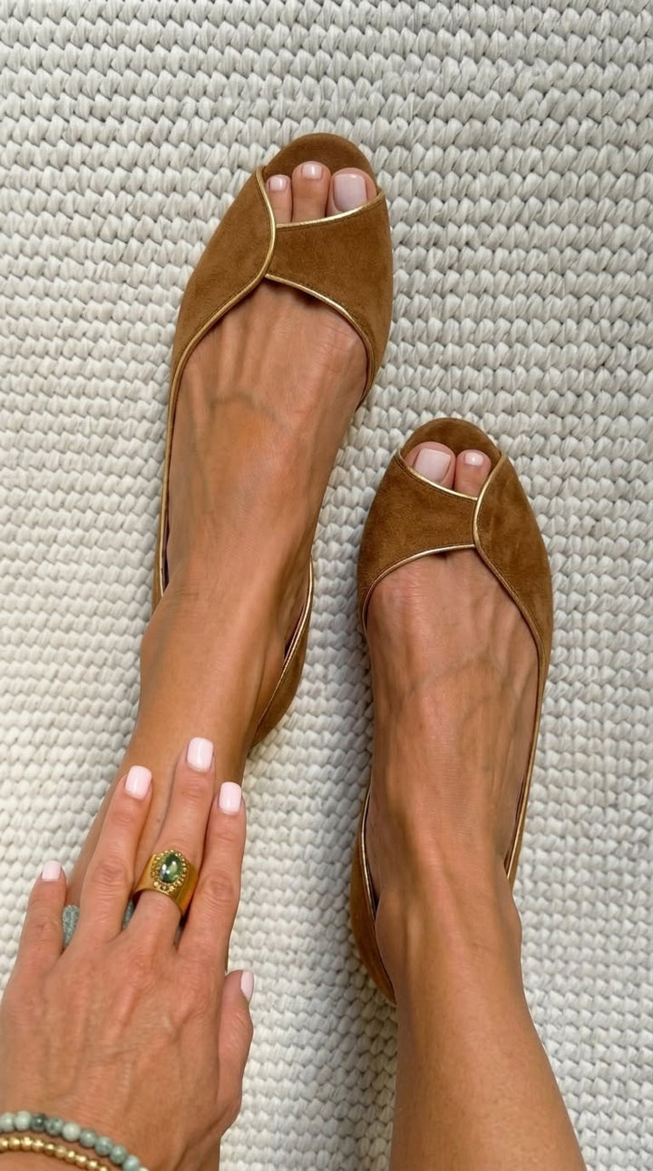 Ballerines à bout ouvert style d&