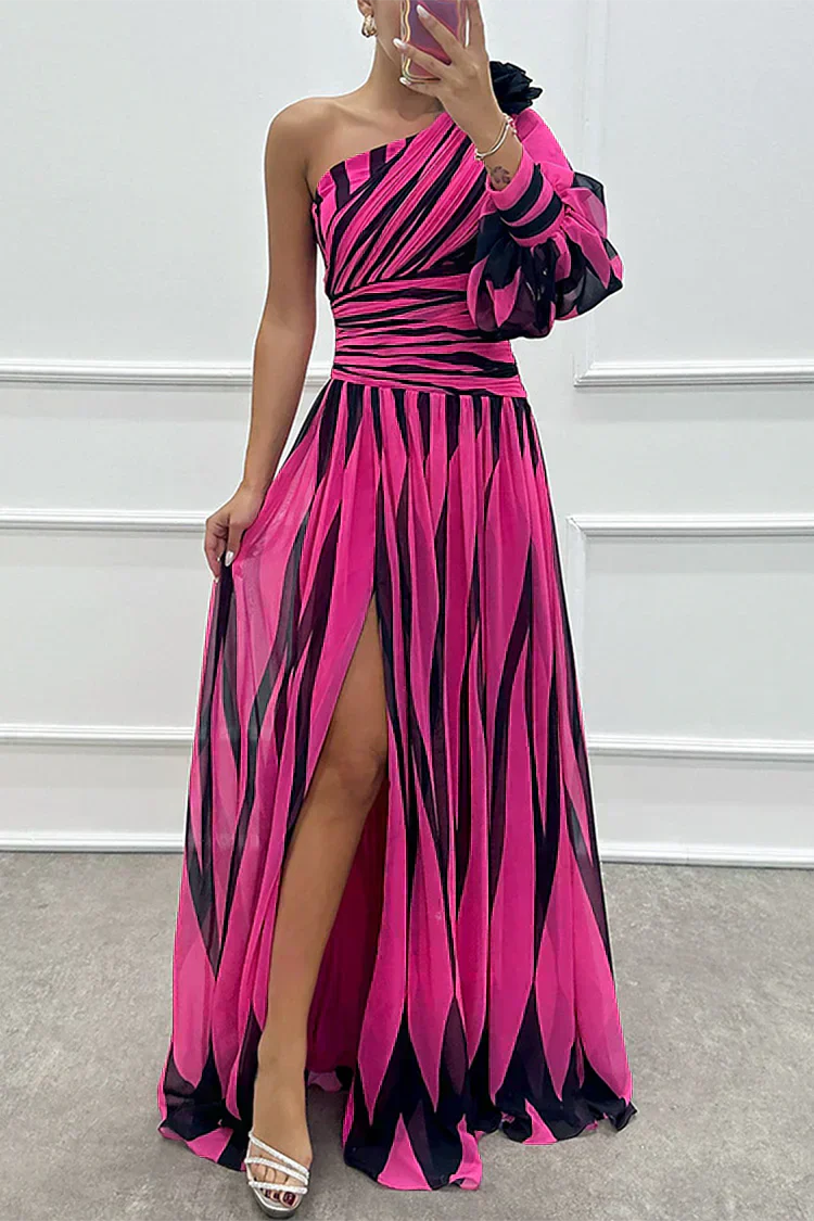 Sheila™ | Robe longue élégante à rayures