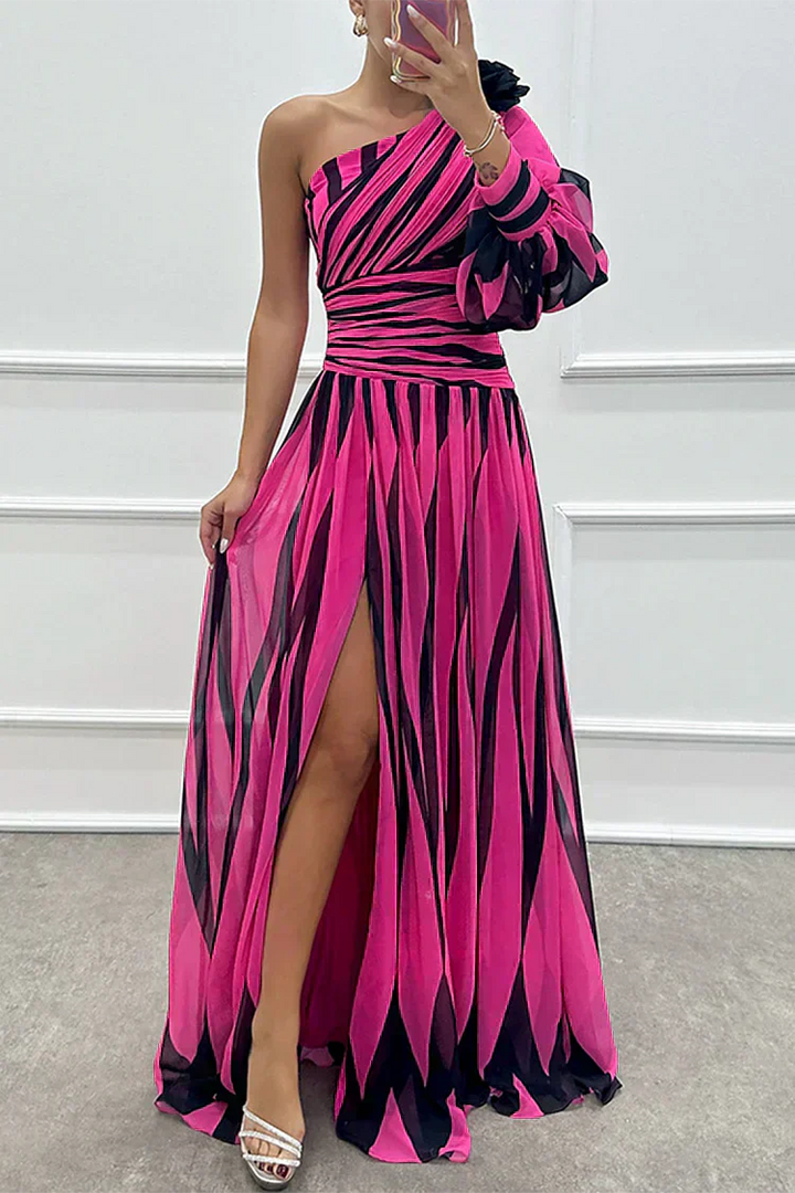 Sheila™ | Robe longue élégante à rayures