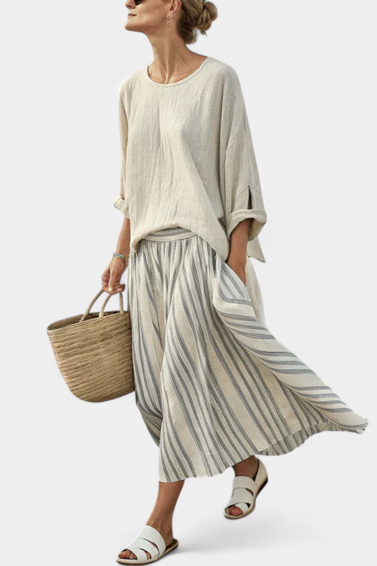 Zamira™ | Chemisier ample et jupe midi