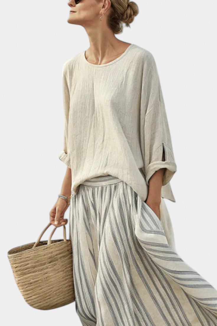 Zamira™ | Chemisier ample et jupe midi