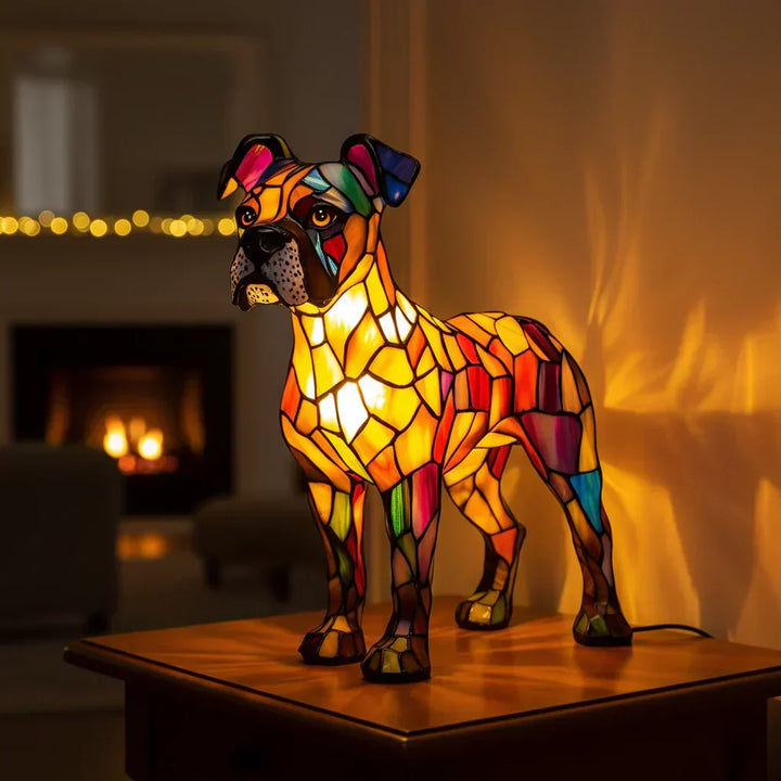 Boxer - Lampe en vitrail