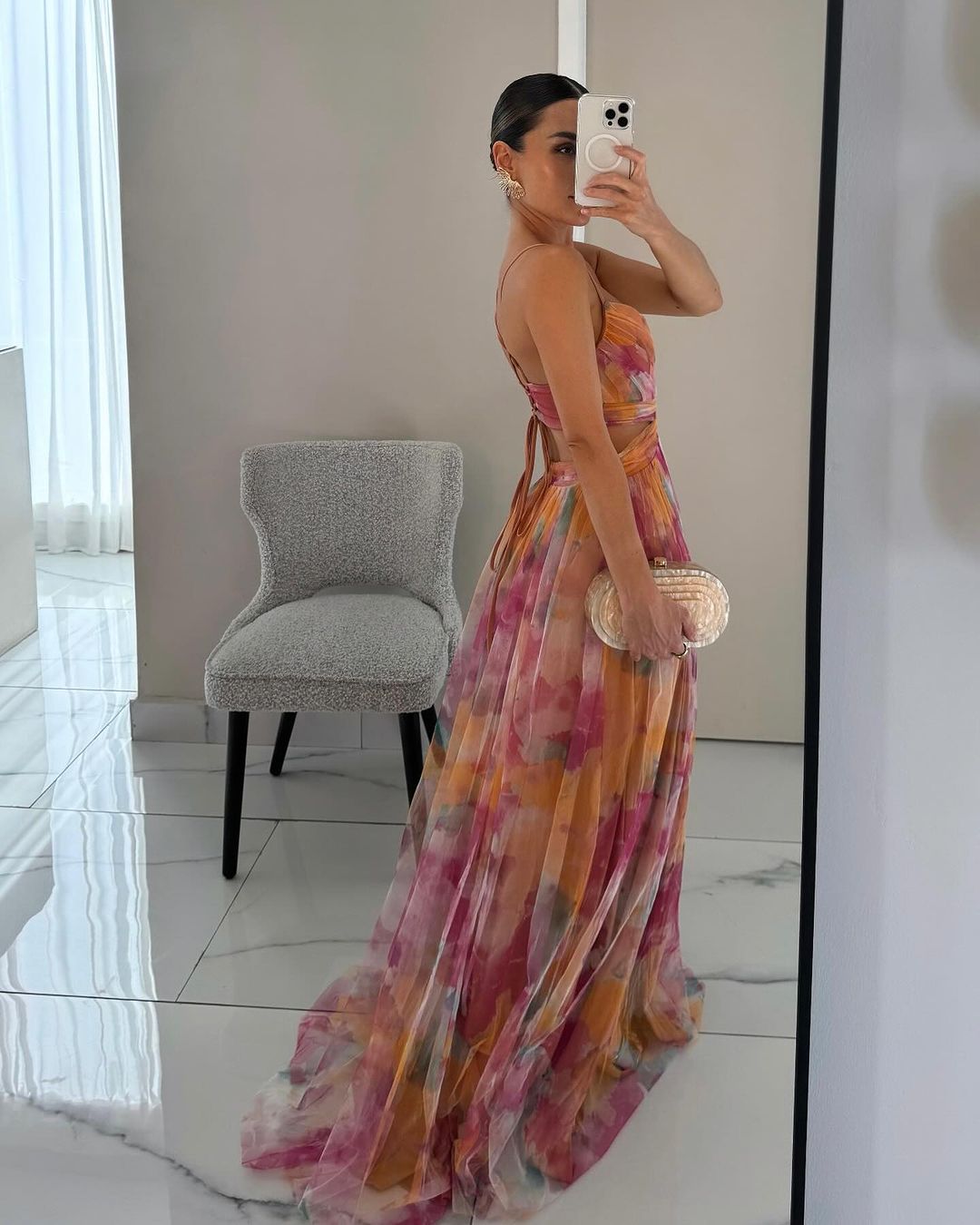 Giselle | Ravissante robe longue à imprimé floral