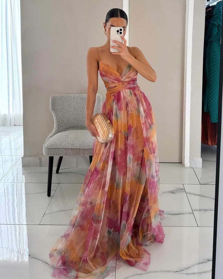 Giselle | Ravissante robe longue à imprimé floral