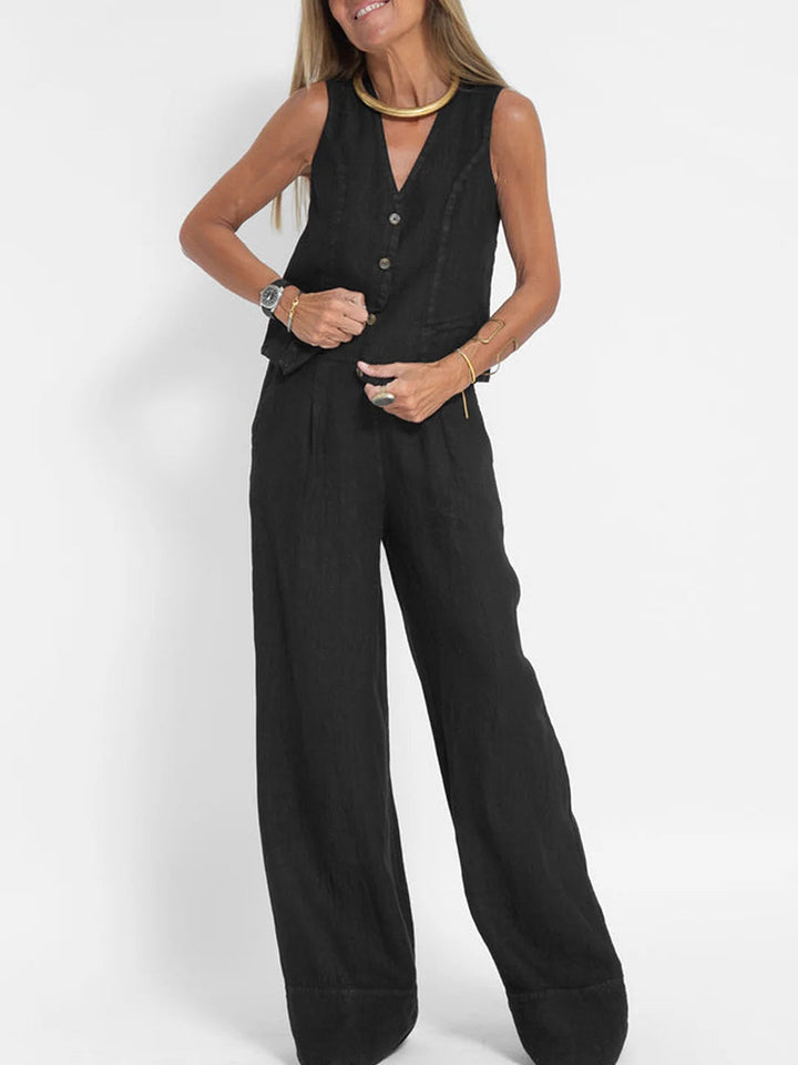 Jaira™ | Ensemble gilet noué et pantalon large