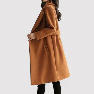 Clara™ : Manteau en laine avec ceinture