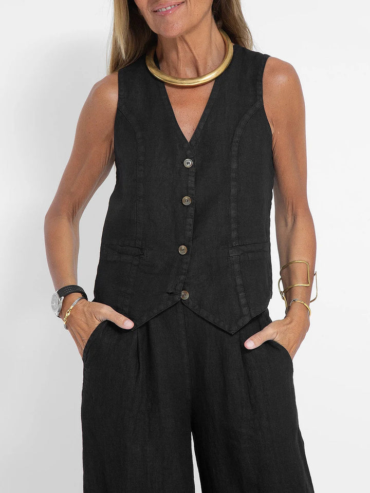 Jaira™ | Ensemble gilet noué et pantalon large