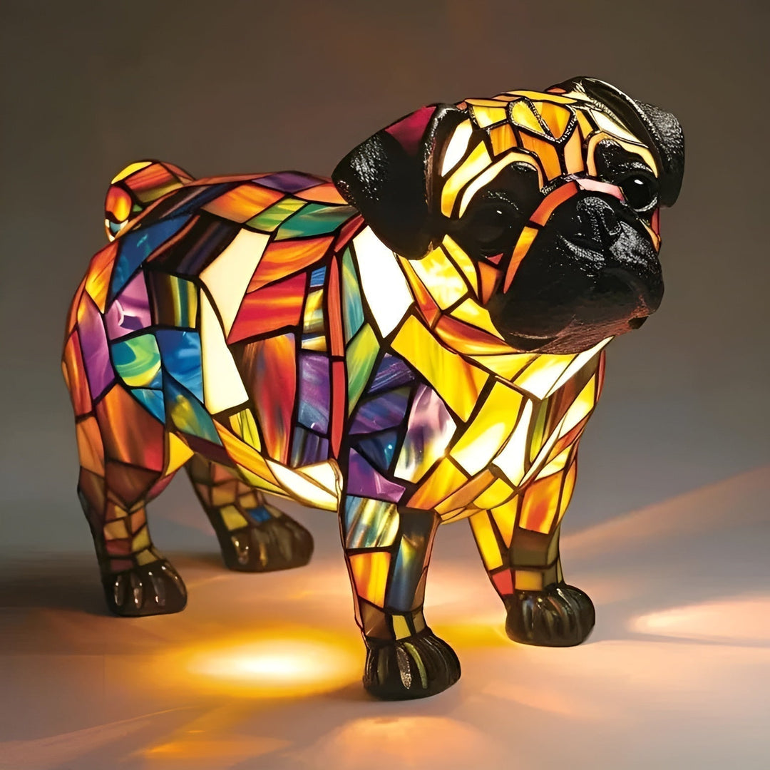 Pug - Lampe Vitrail