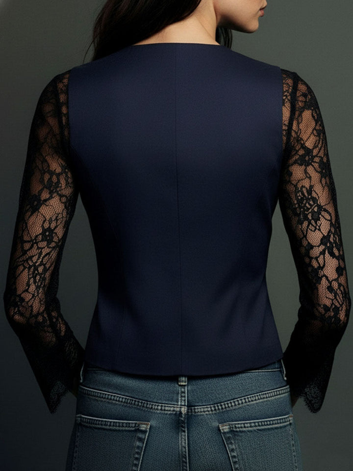 Claudia™ | Blazer en dentelle noire
