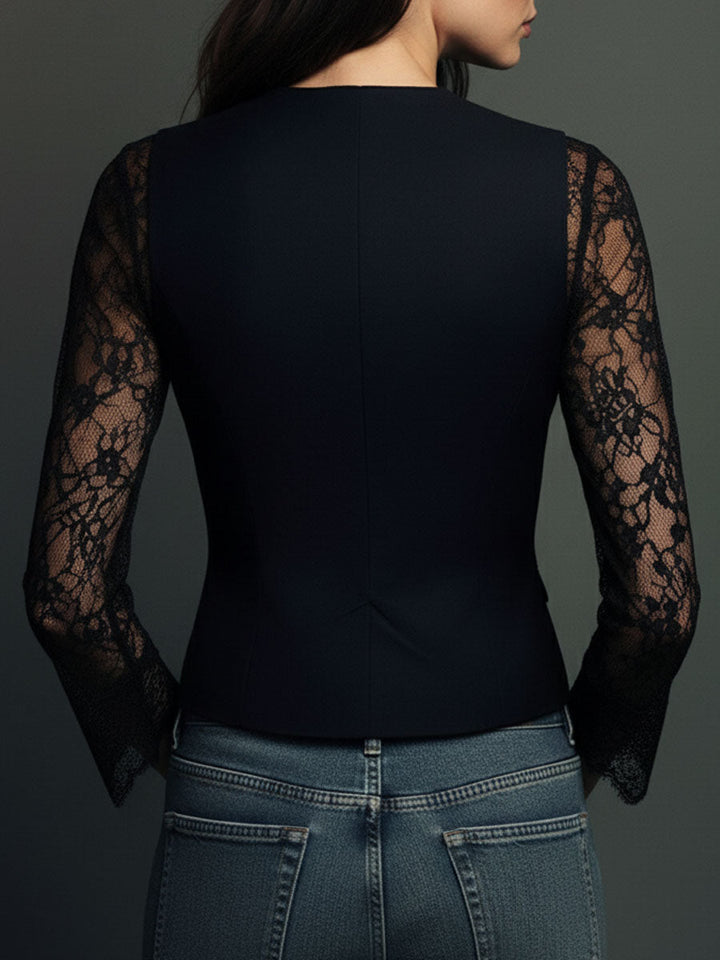 Claudia™ | Blazer en dentelle noire