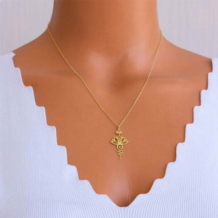 Pendentif Collier Lotus Chance et Prospérité Aurora Prieto