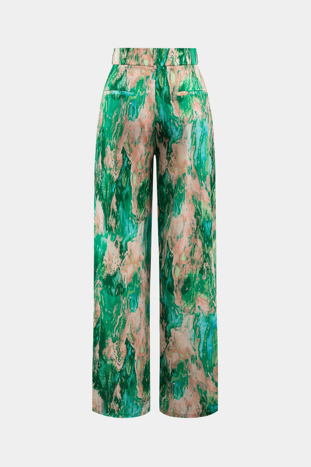 Inna - Pantalon droit taille haute imprimé marbre