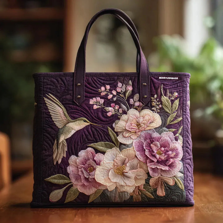 Sac Artisanal Matelassé - Colibri et Orchidées