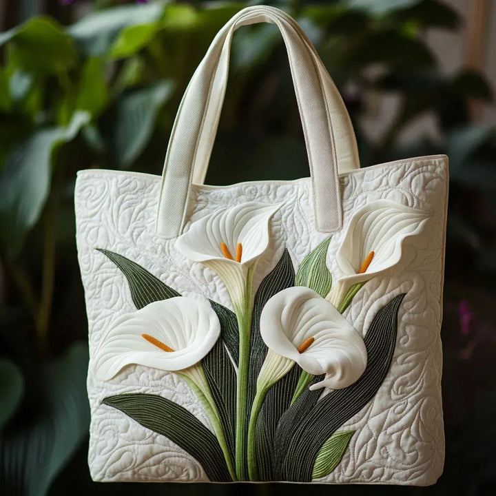 Sac Artisanal Matelassé - Tournesols Blancs