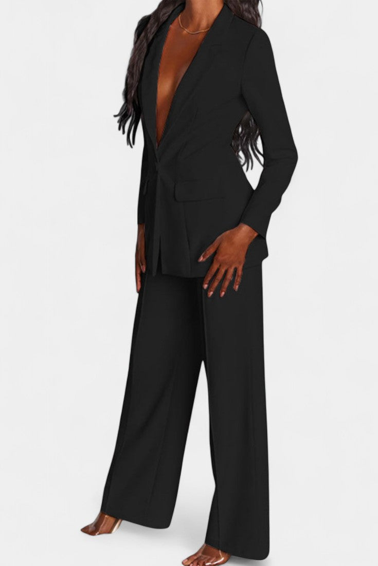 Marnie - Ensemble blazer tailleur et pantalon large
