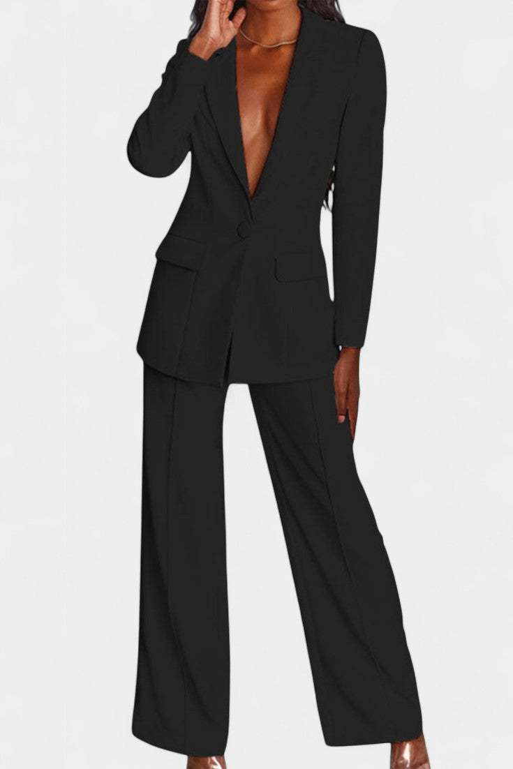 Marnie - Ensemble blazer tailleur et pantalon large