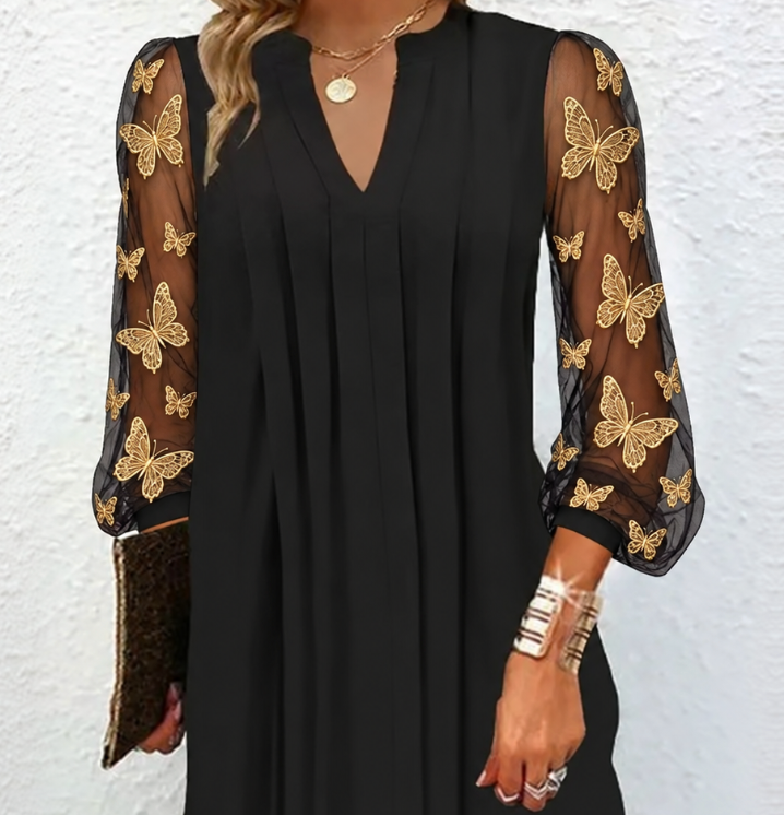 Ramille | Robe Élégante à Manches Fleuries