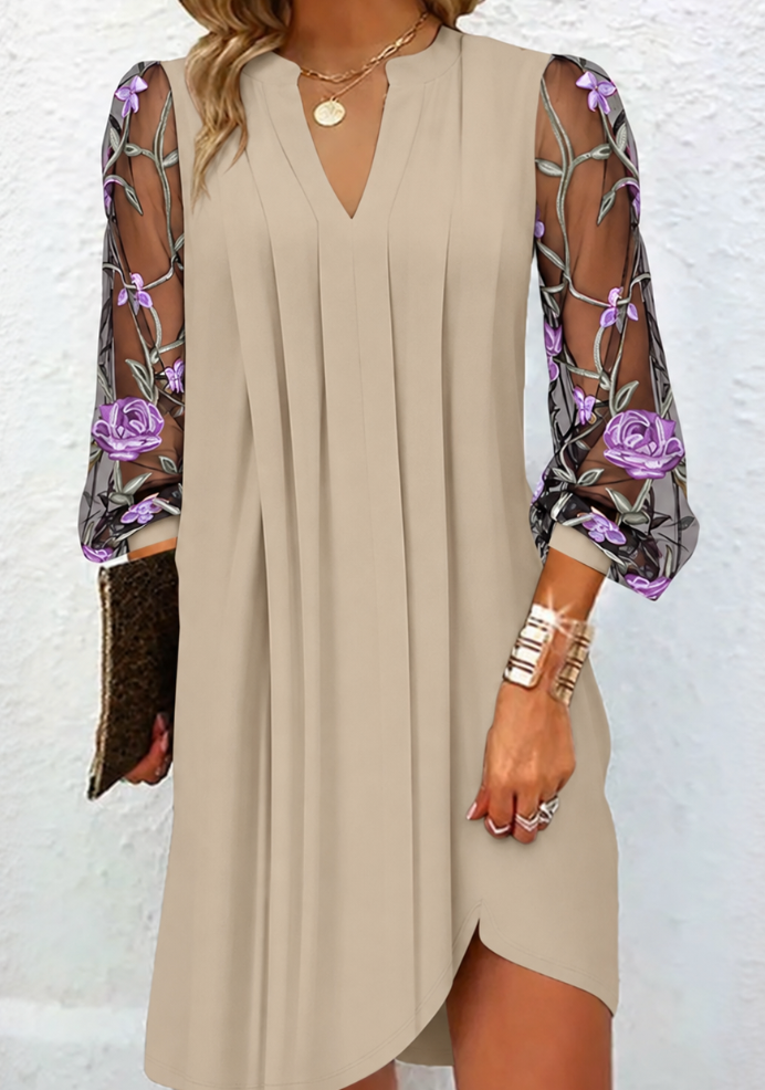 Tamille | Robe Élégante à Manches Fleuries