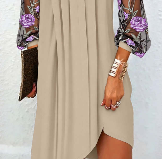 Tamille | Robe Élégante à Manches Fleuries