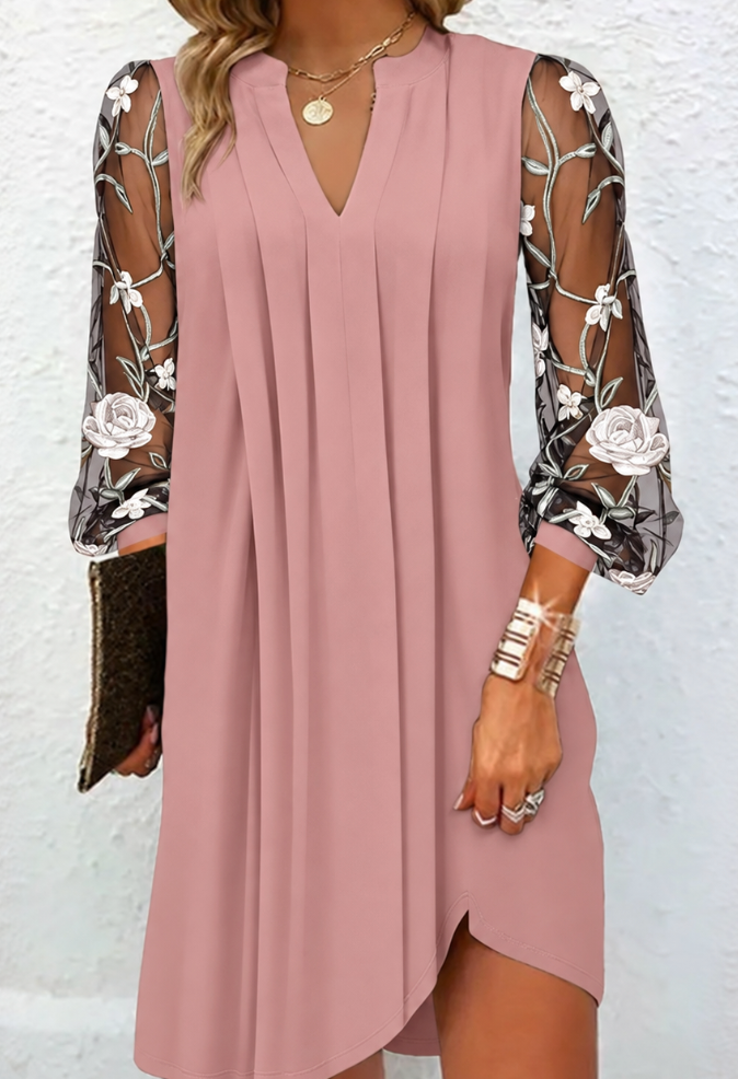Xamille | Robe Élégante à Manches Fleuries