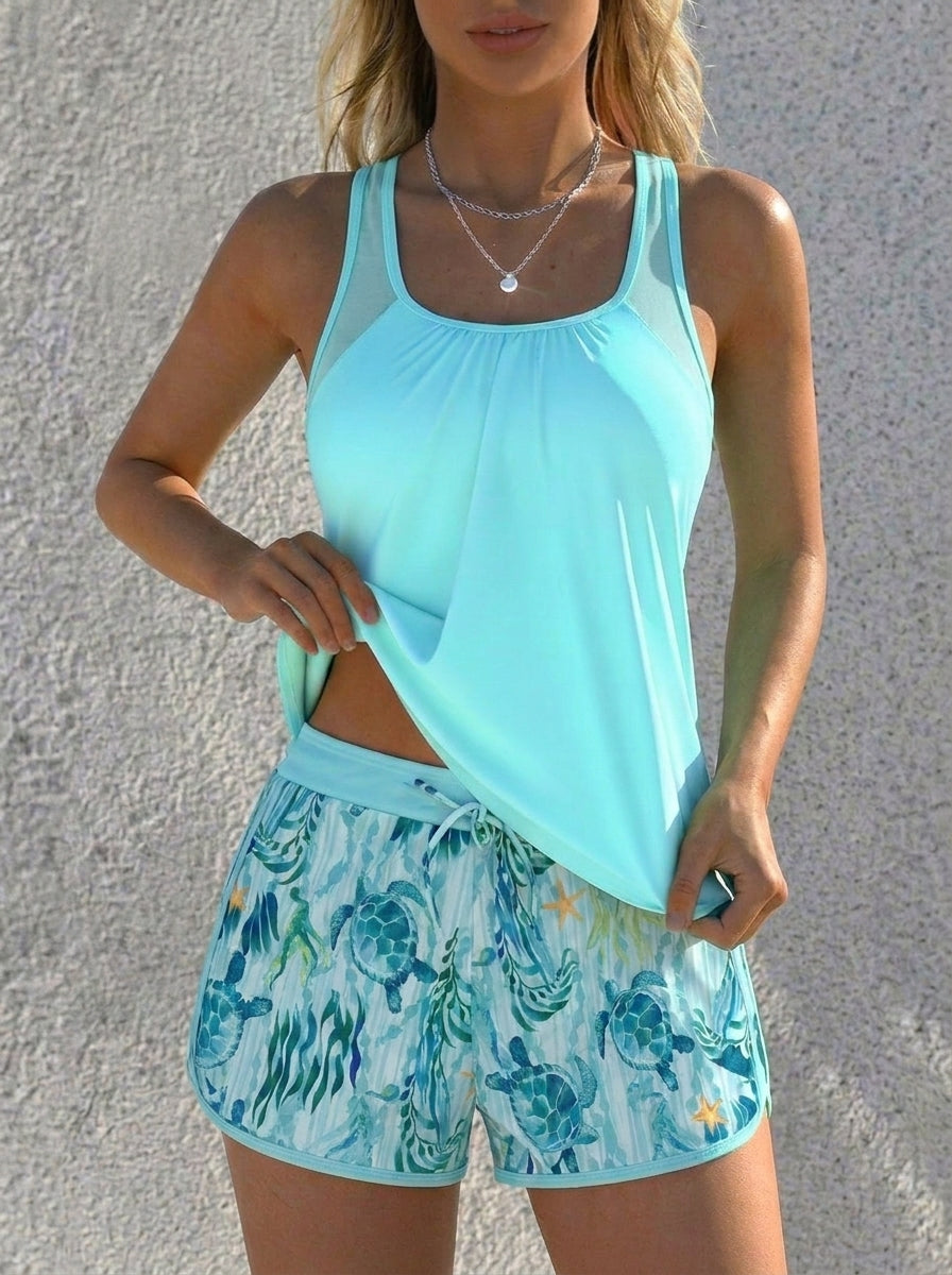 Silvia | Tankini « Oceánico » avec short