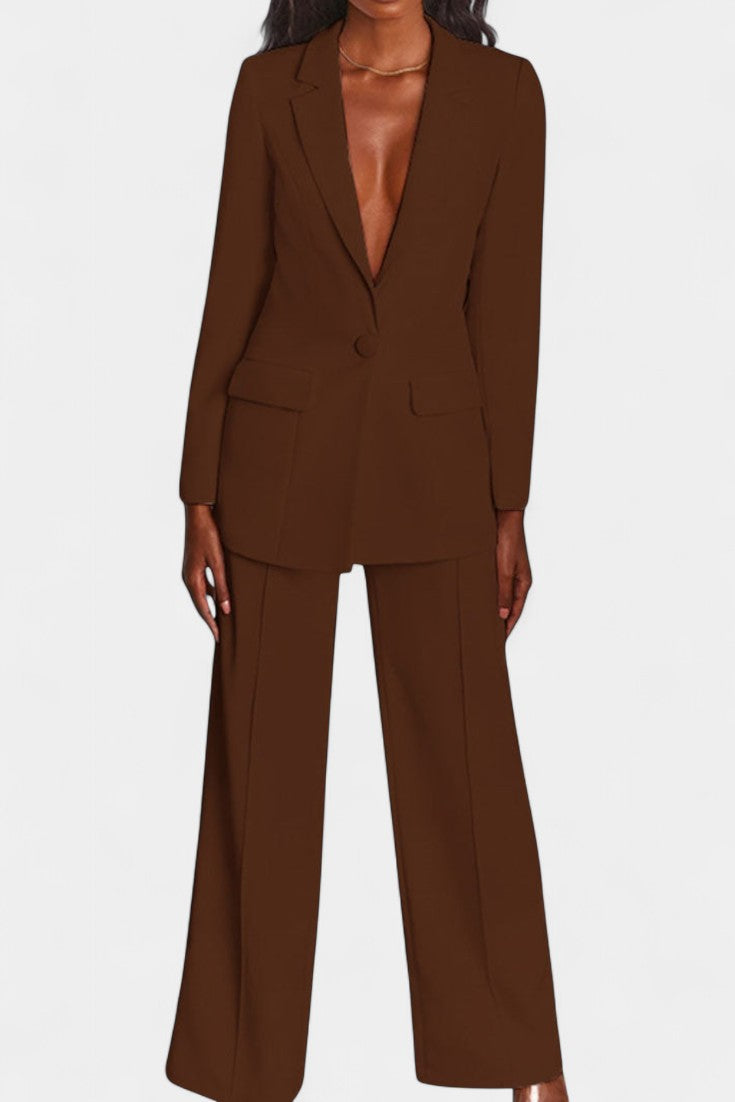 Marnie - Ensemble blazer tailleur et pantalon large