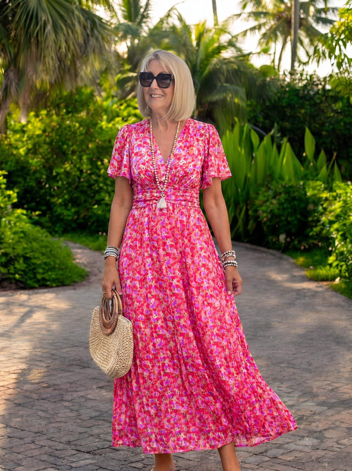 Elis – Robe longue et vaporeuse à motif floral