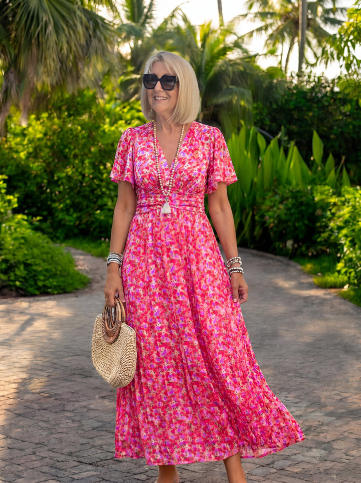 Elis – Robe longue et vaporeuse à motif floral