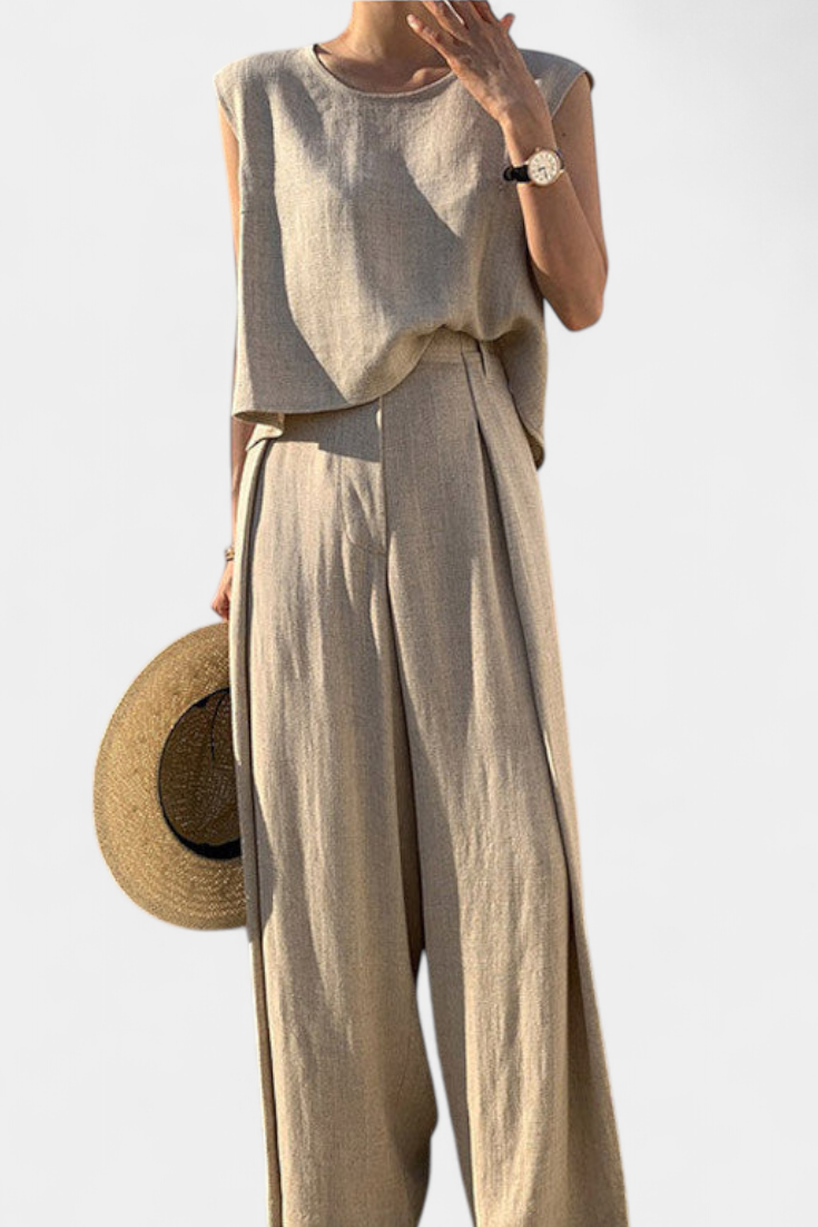 Lauren - Ensemble deux pièces à jambes larges