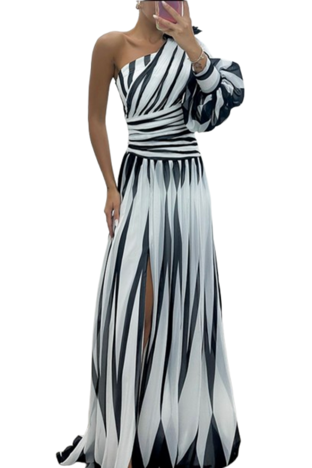 Sheila™ | Robe longue élégante à rayures