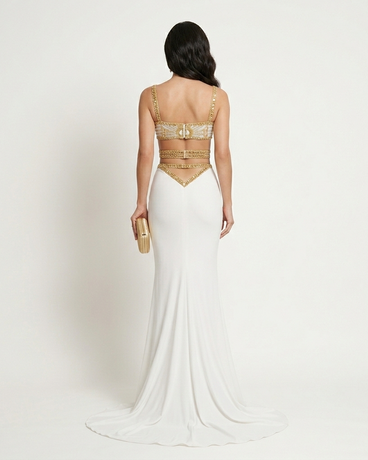 Robe Empire dorée