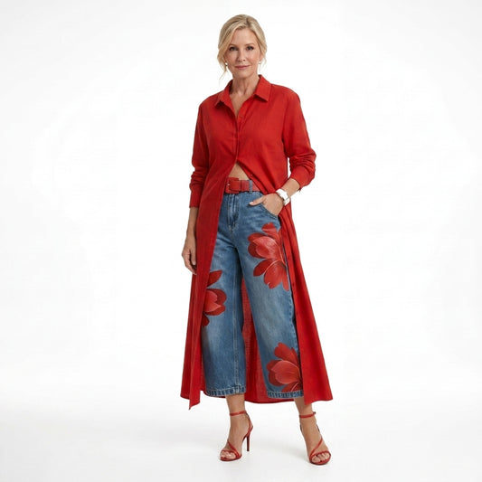 FLORA : Jeans larges + Chemise GRATUITE