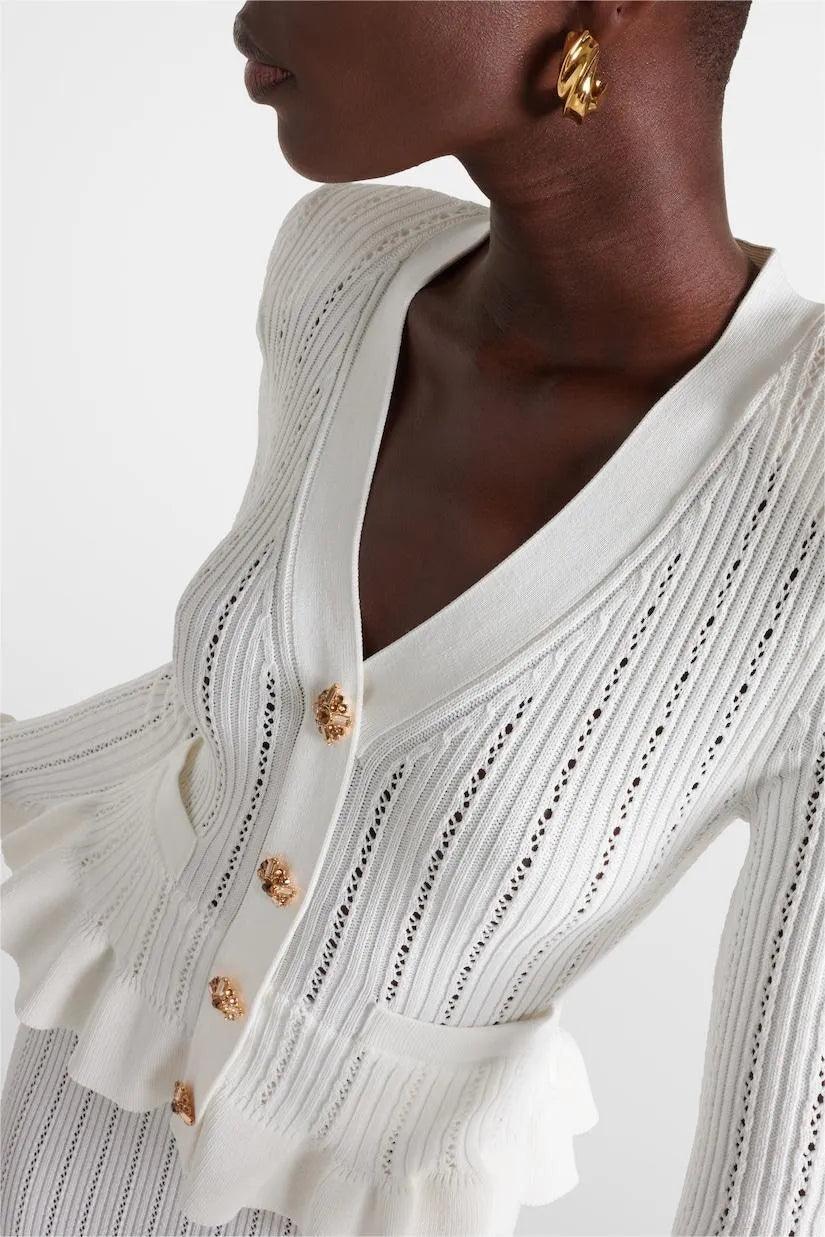 Prudence - Ensemble robe midi en maille fine et haut à boutons
