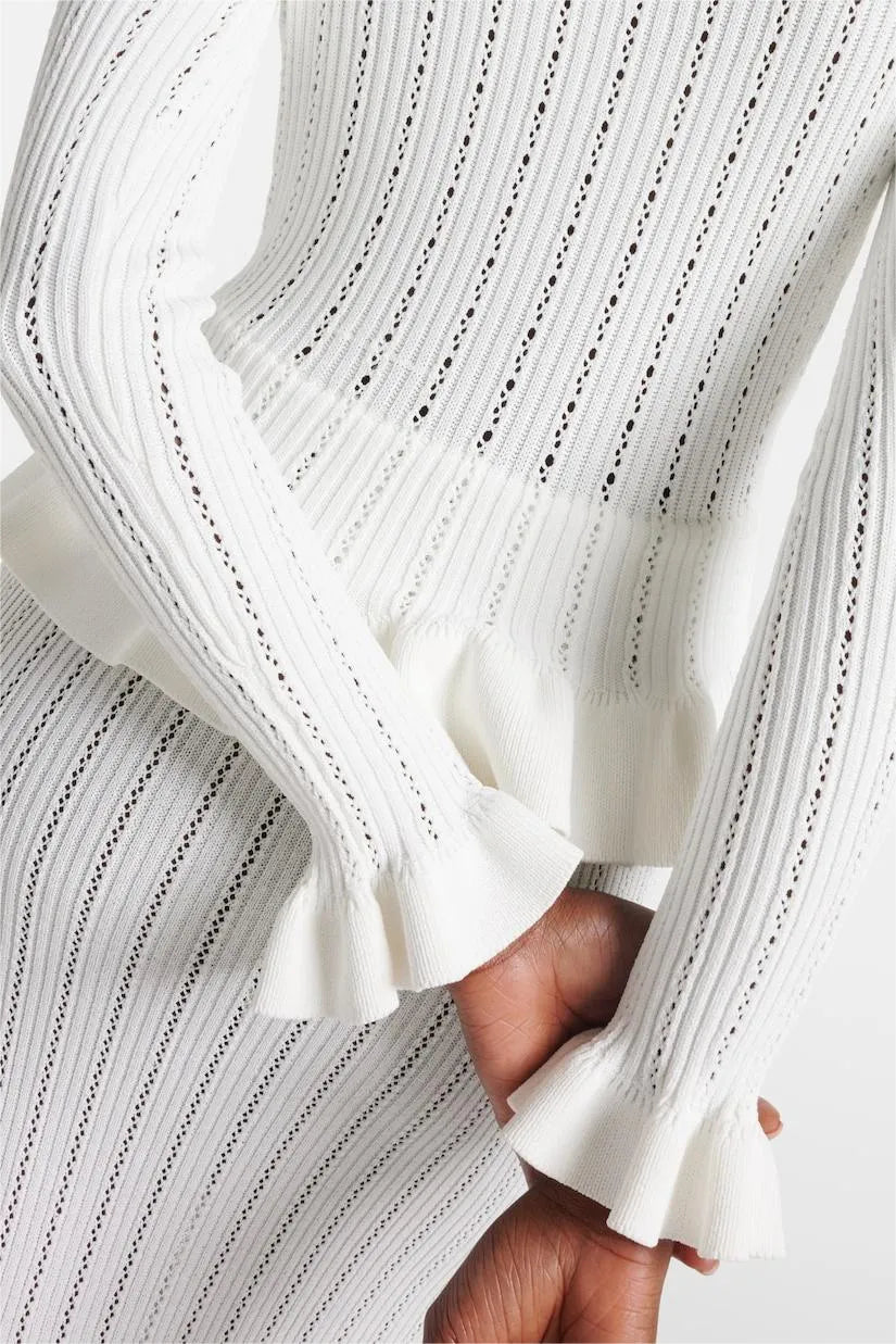 Prudence - Ensemble robe midi en maille fine et haut à boutons