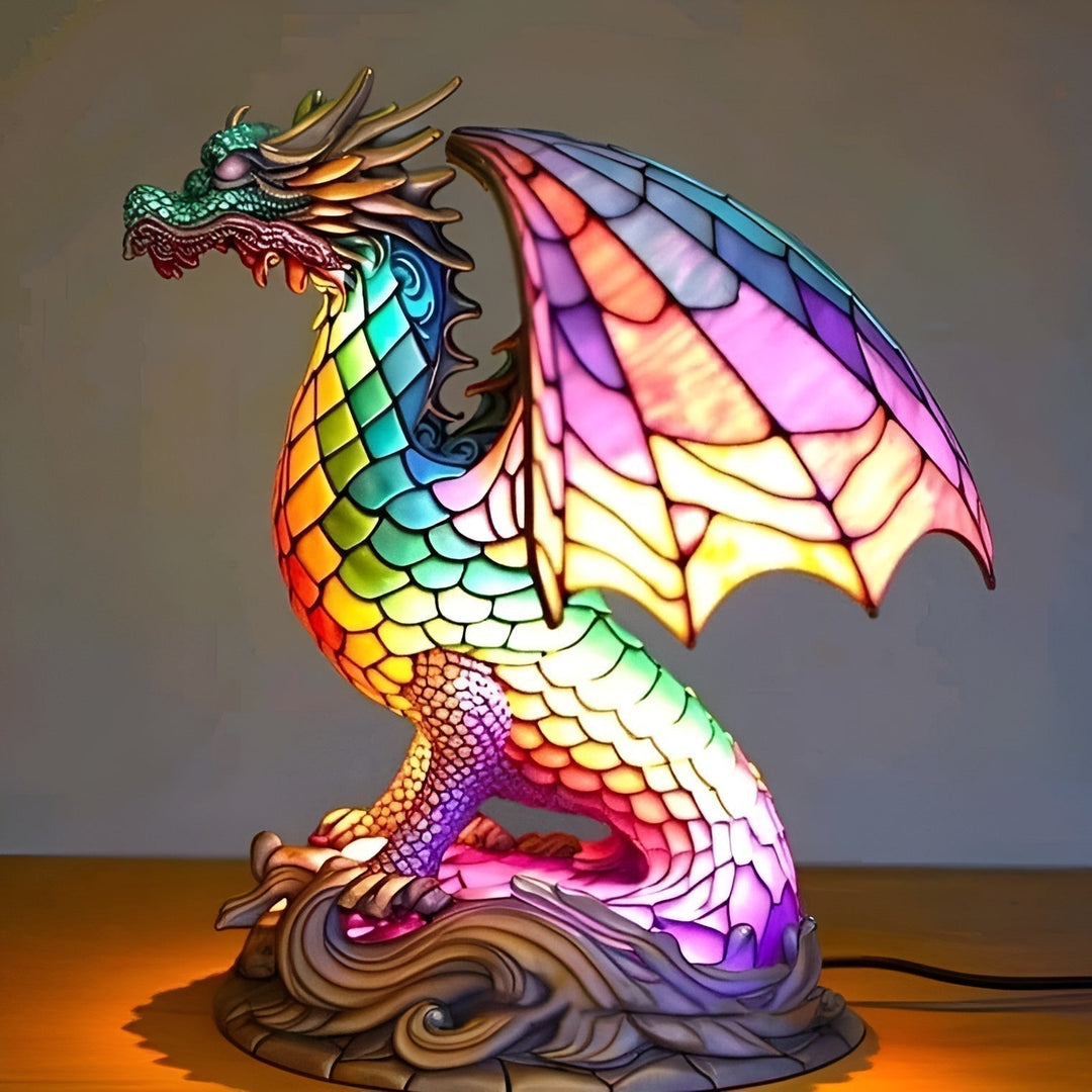Dragón - Lampe Vitrail