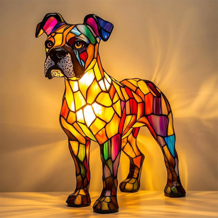 Boxer - Lampe en vitrail