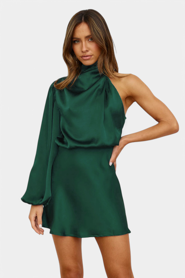 Mara One Shoulder Mini Slip Dress