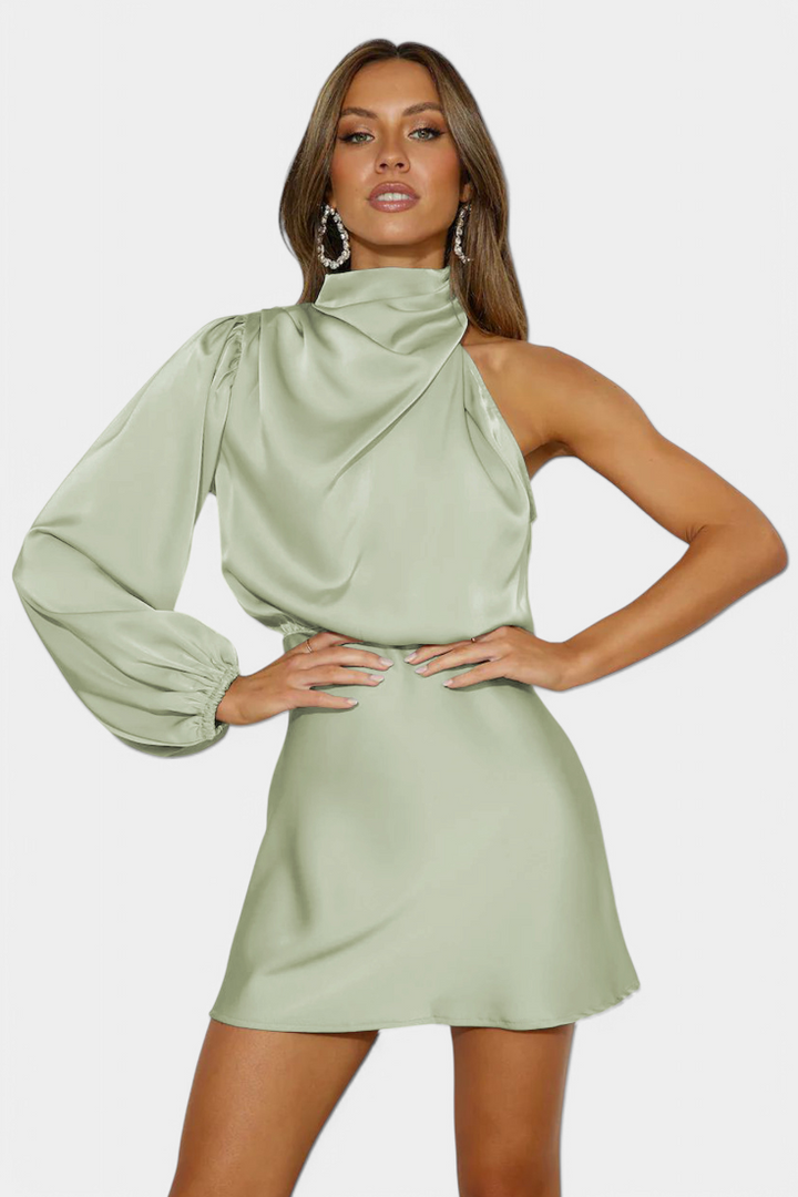 Mara One Shoulder Mini Slip Dress